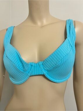 NOBO Ribbed Underwire Swim Bra in Turquoise